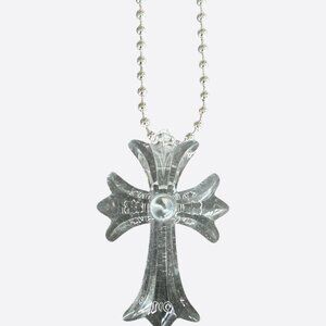 Chrome Hearts Transparent Silichrome Cross Necklace